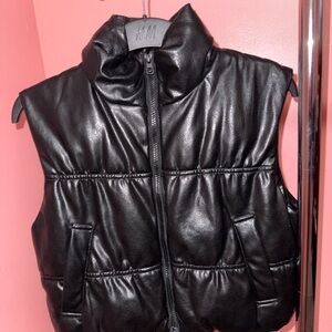 H&M Shiny Black Puffer Vest